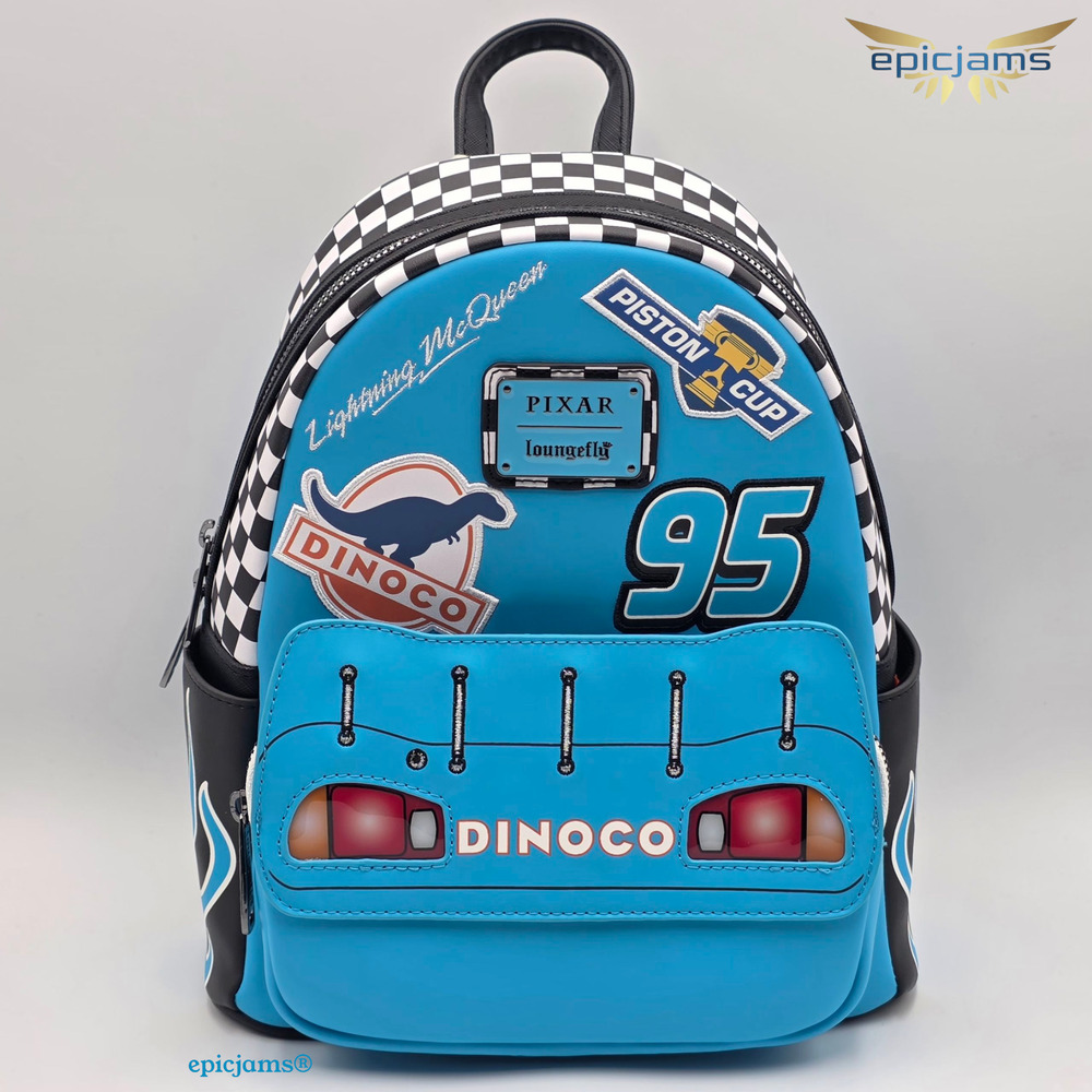 Loungefly Disney Pixar Cars Lightning McQueen Dinoco Light-Up Mini Backpack - Picture 6 of 9